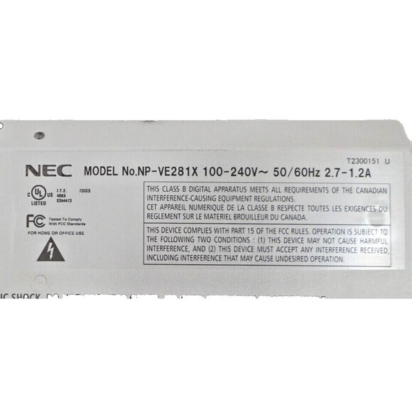 NEC NP-VE281X VGA Serial HDMI DLP Projector 2800 Lumens - Tested - Picture 6 of 6